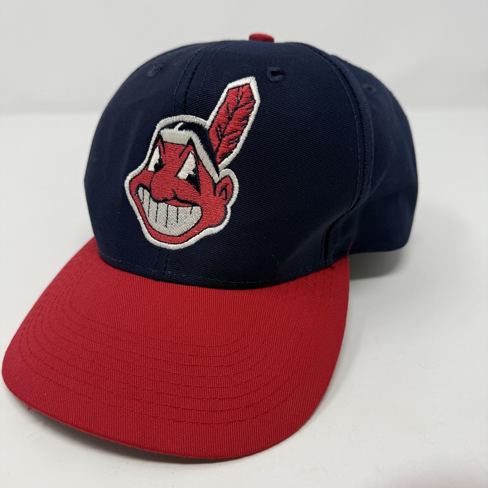 Vintage Cleveland Indians Hat Cap Snap Back Mens One Size MLB Baseball Logo 7